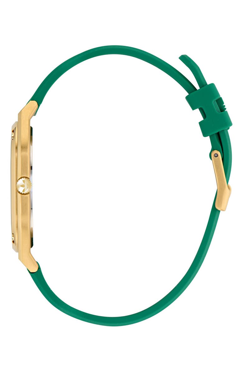 adidas City Tech Green Thin Silicone Strap Watch, 39mm, Alternate, color,