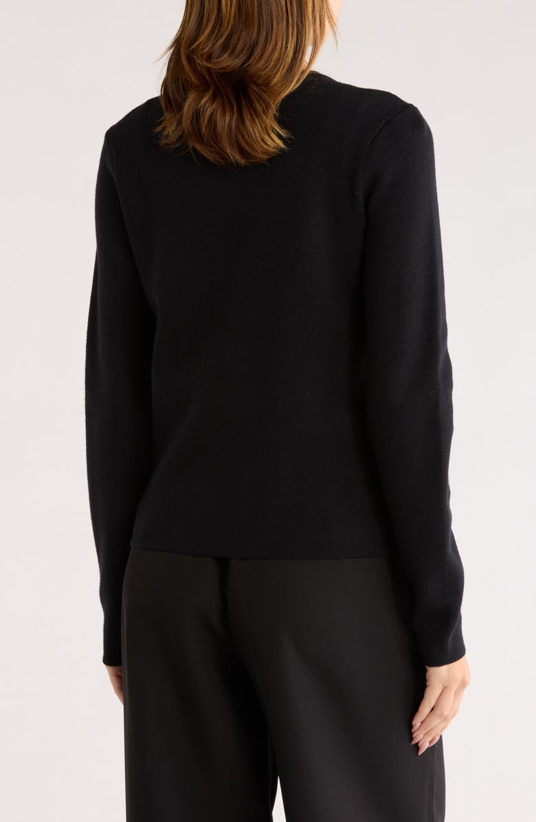 BY DESIGN Faux Pearl Button Cardigan, Alternate, color, Black