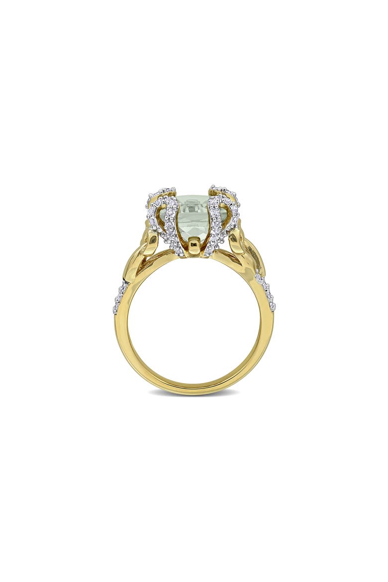Green Quartz & White Topaz Ring, Alternate, color, GREEN