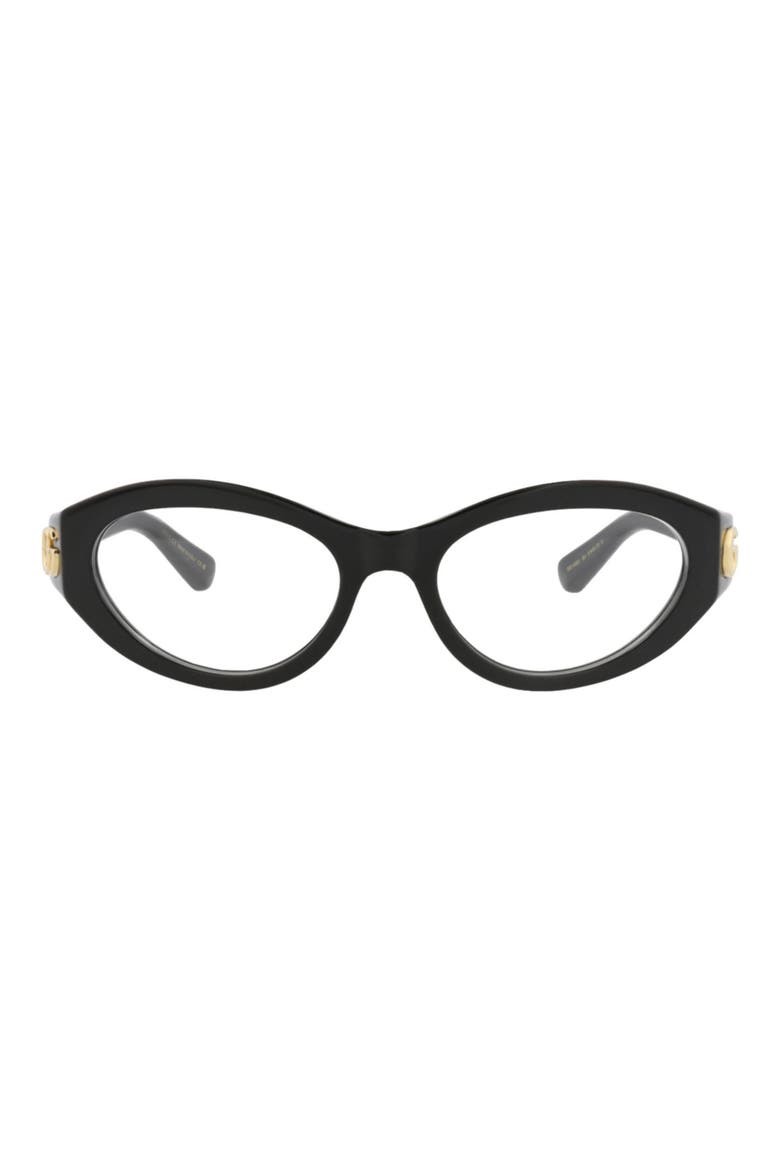 51mm Cat Eye Optical Glasses, Main, color, BLACK BLACK TRANSPARENT