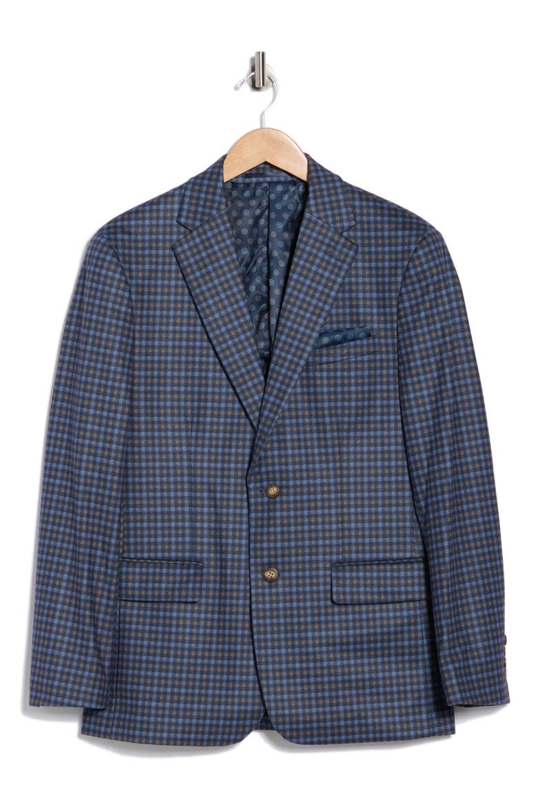 Slim Fit Plaid Sport Coat, Alternate, color, NAVY