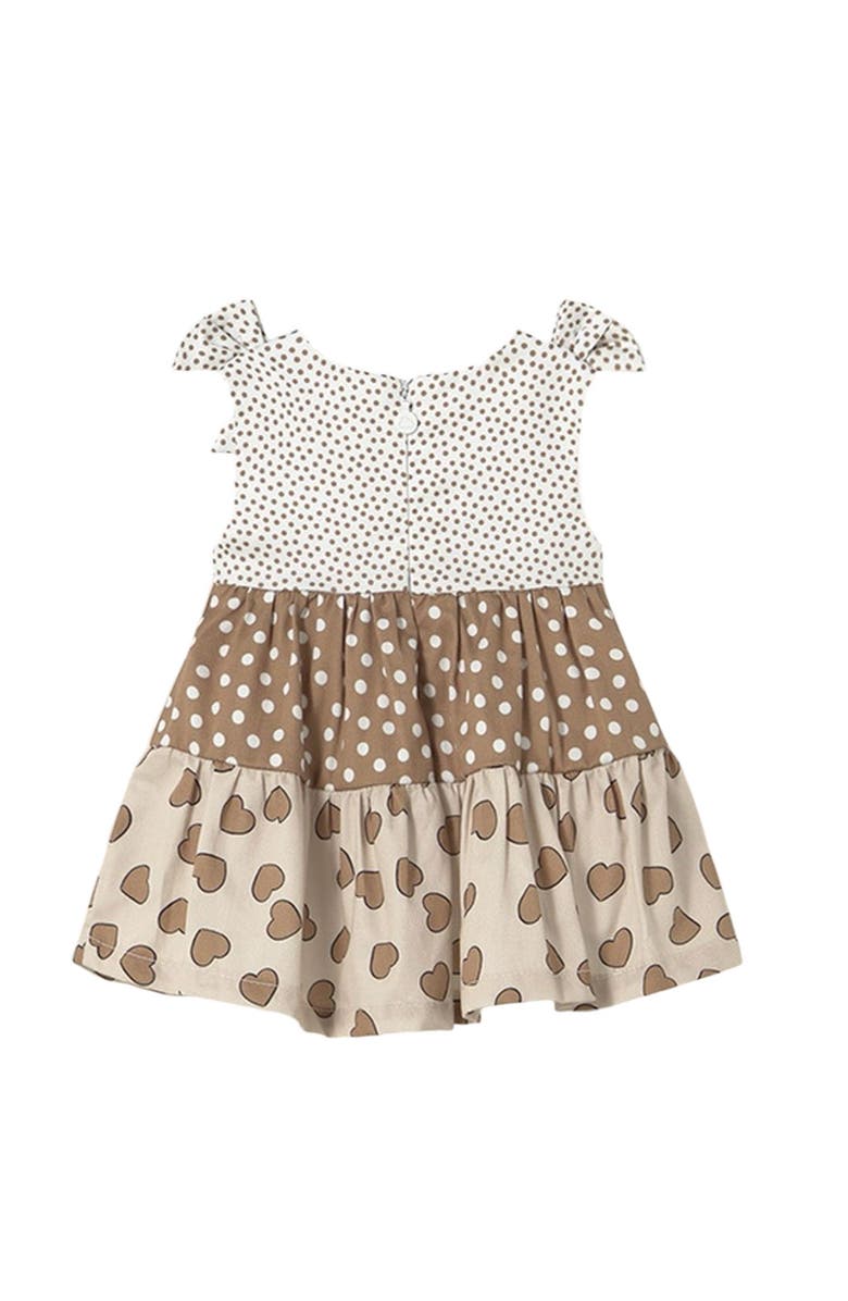 Mayoral Layered Cookie Bear Dress, Alternate, color, Brown