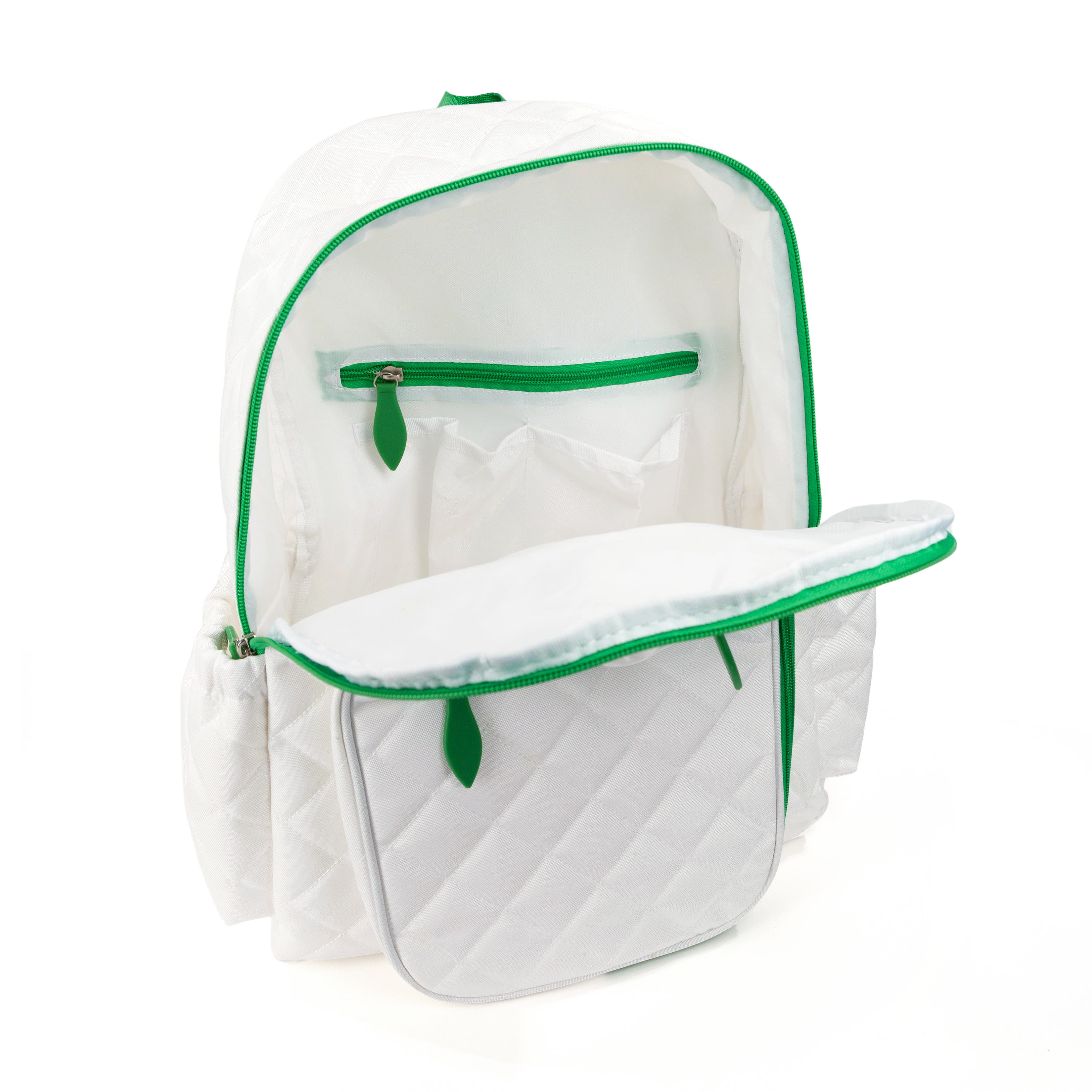 Ame & Lulu Pickleball Time Backpack, Alternate, color, Quilted White/Green