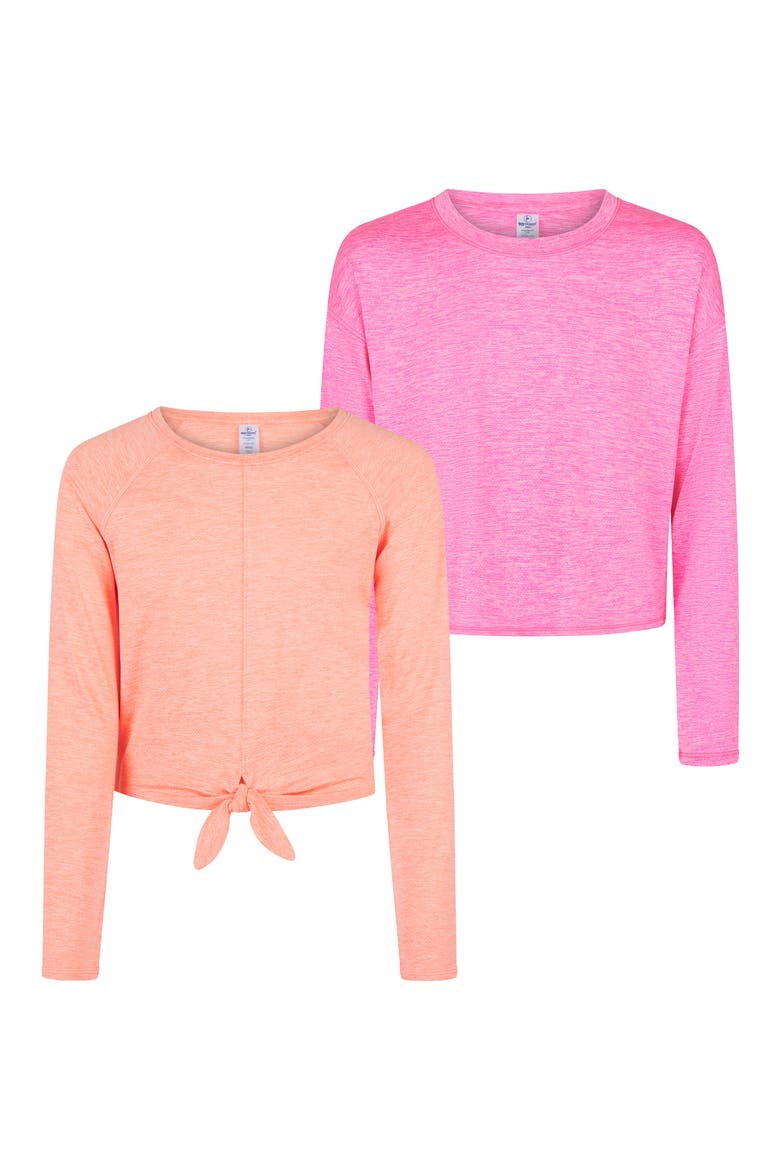 Kids' Gianna Mesh 2-Pack Assorted Tops, Main, color, HEATHER FUSION CORAL/ PINK