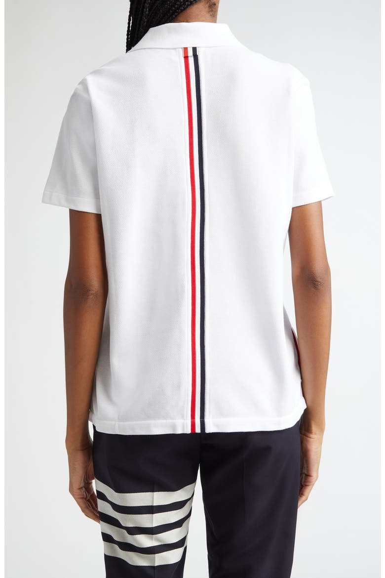Stripe Piqué Polo, Alternate, color, WHITE