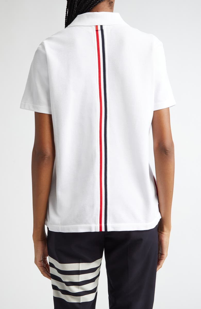 Thom Browne Stripe Piqué Polo, Alternate, color, White
