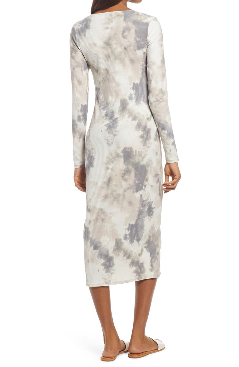 Fourteenth Place Square Neck Long Sleeve Midi Dress, Alternate, color, 