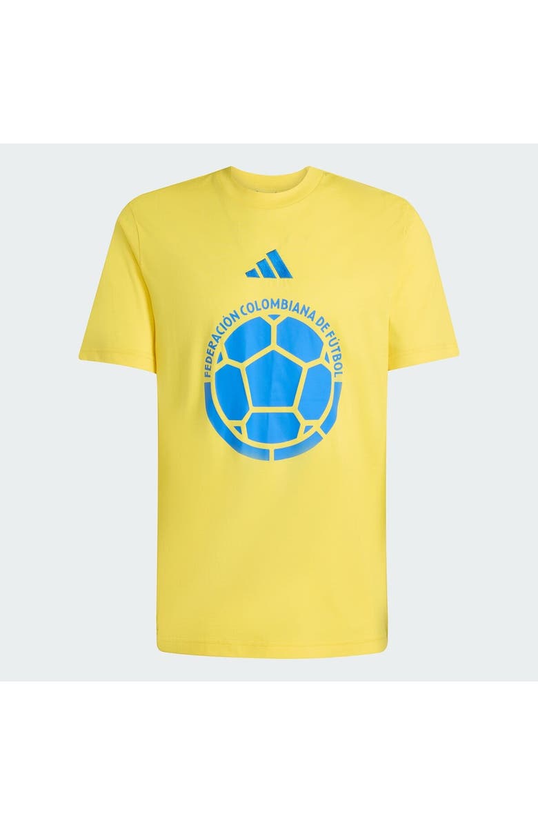 adidas Men's adidas  Yellow Colombia National Team FIFA x World Cup Alphaskin Graphic T-Shirt, Main, color, Yellow