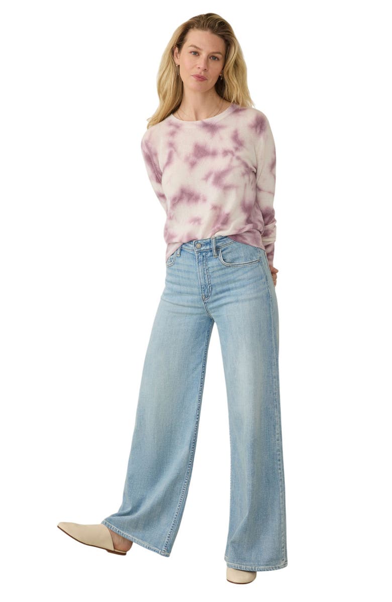 Faherty Cashmere Crewneck Sweater, Alternate, color, Orchid Tie Dye