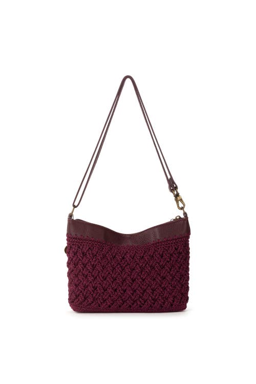 The Sak Lumi Covertible Crossbody Hand Crochet Bag In Burgundy