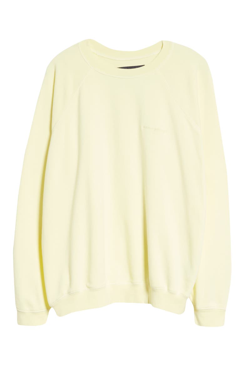 Lightweight Crewneck Raglan Sweatshirt, Alternate, color, PALE YELLOW