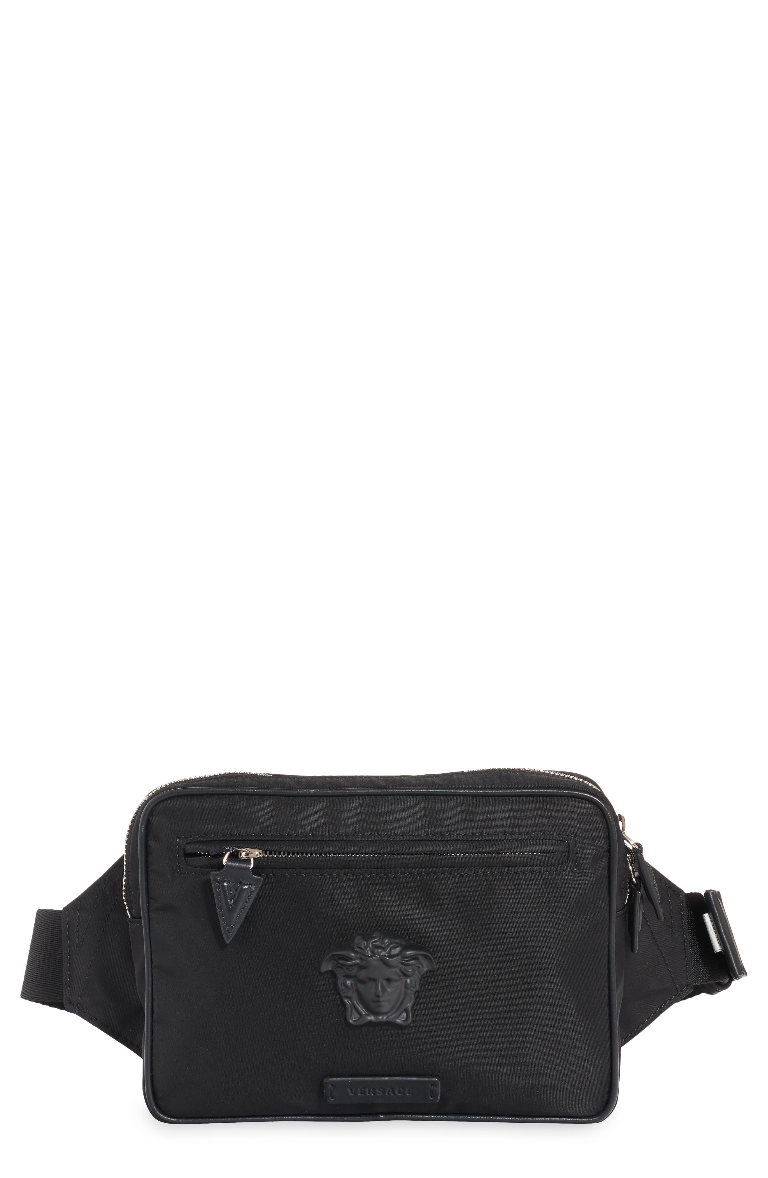 Versace Medusa Nylon Belt Bag, Main, color, 