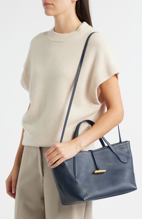 Liffner Petite Penne Leather Tote In Blue