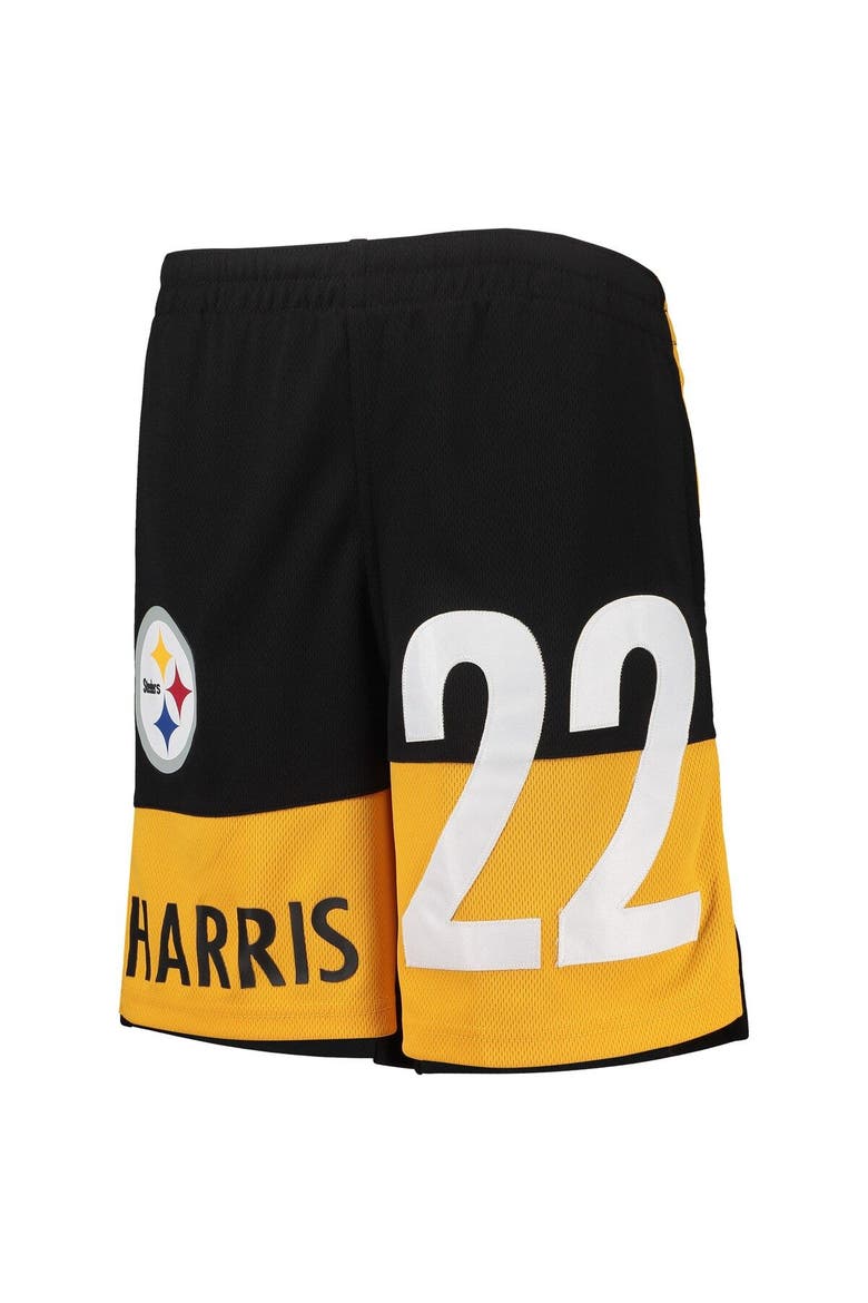 Youth Najee Harris Black Pittsburgh Steelers Name & Number Player Shorts, Alternate, color, Black