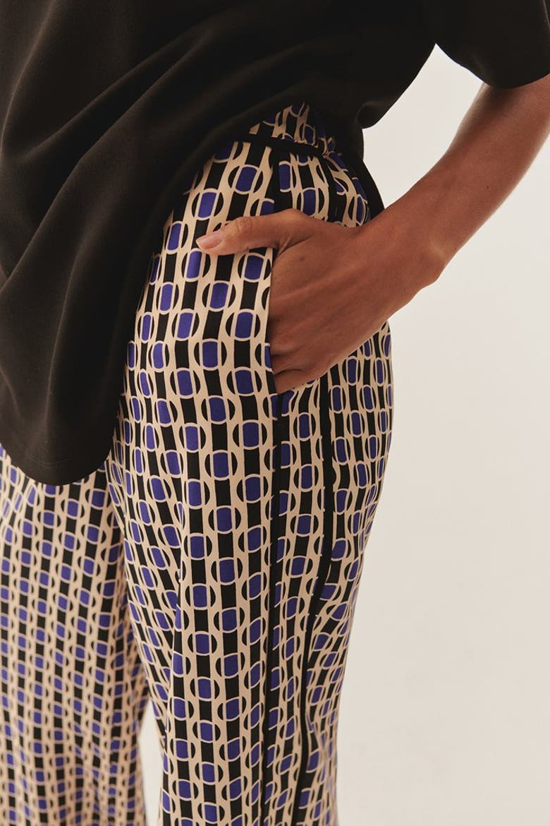Julianna Chic Fluid Wide Leg Pants, Alternate, color, Blue