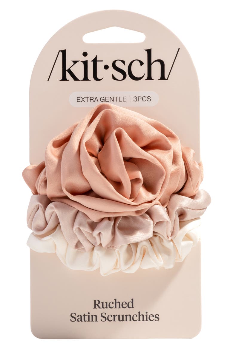 3-Pack Assorted Rosette Scrunchies, Alternate, color, TERRACOTTA