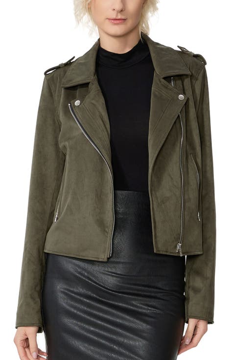 Willa Faux Suede Moto Jacket
