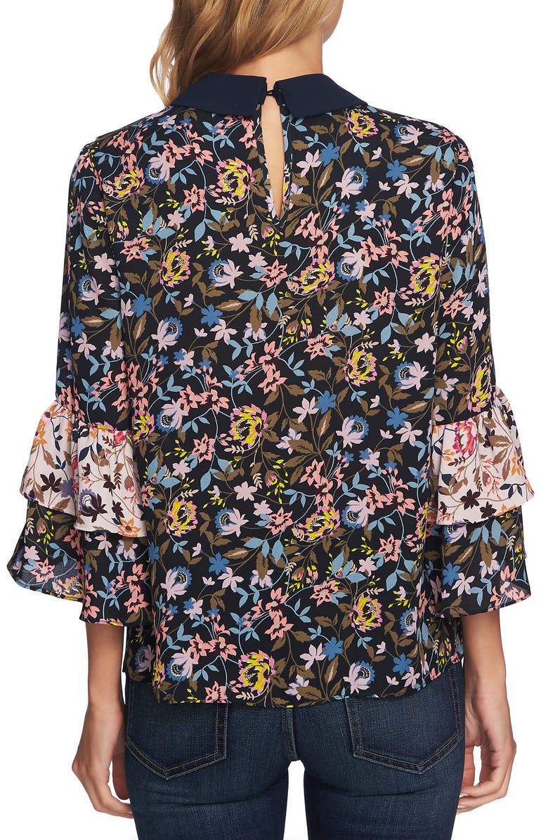 CeCe Demure Flora Ruffled Blouse, Alternate, color,