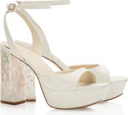 Freya Rose Margot Ankle Strap Pearl Platform Heel Sandal