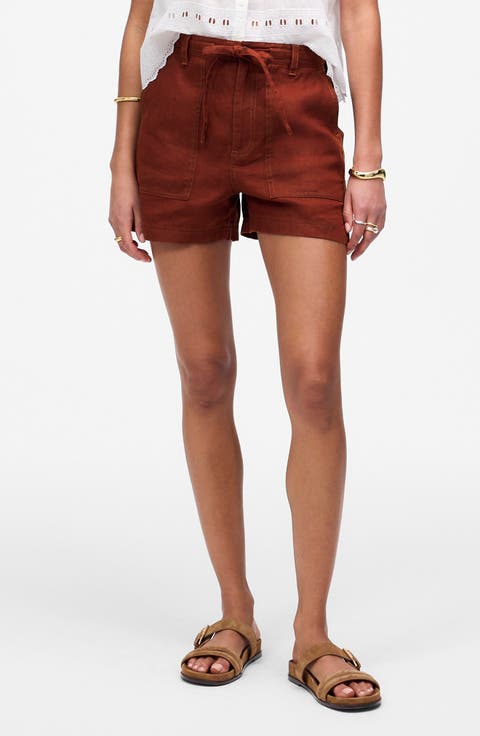 Drawstring Linen Shorts