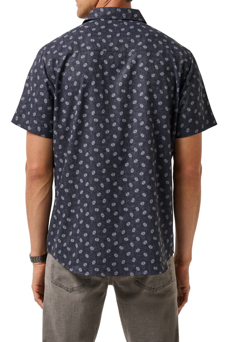 Grey Wind Short Sleeve Button-Up Shirt, Alternate, color, HEATHER BLACK