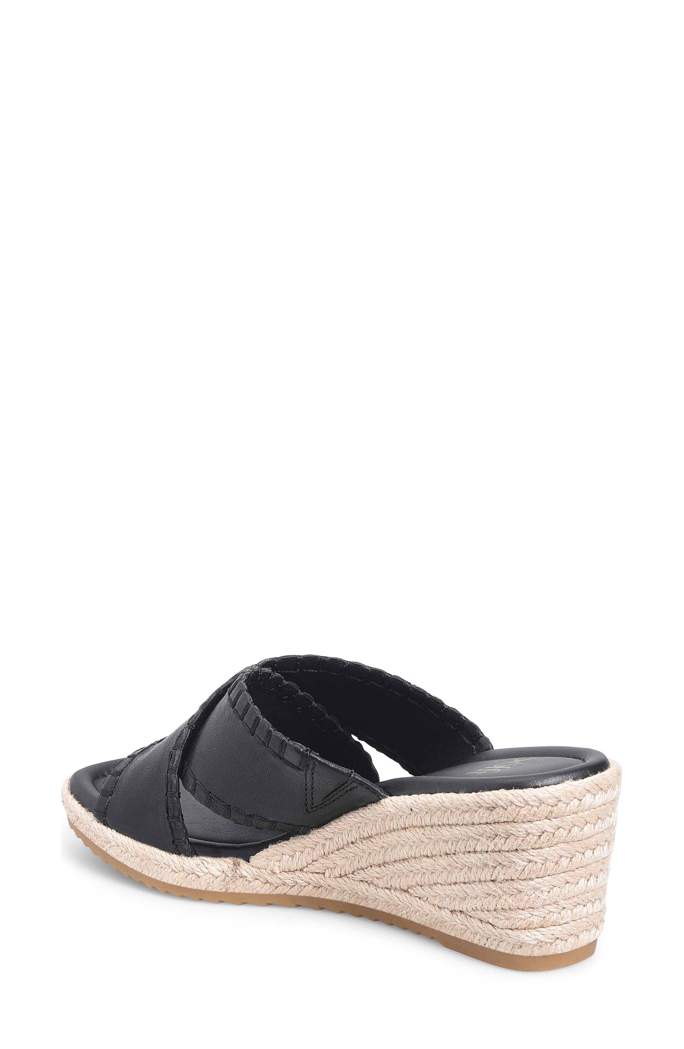 Söfft Indie Espadrille Platform Wedge Slide Sandal, Alternate, color, Black