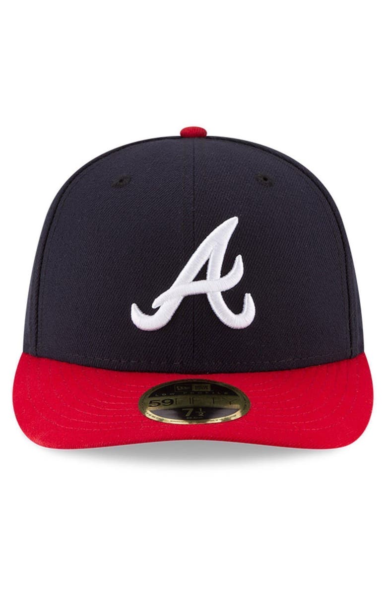 New Era Men's New Era Navy/Red Atlanta Braves Home Authentic Collection On-Field Low Profile 59FIFTY Fitted Hat, Alternate, color, 