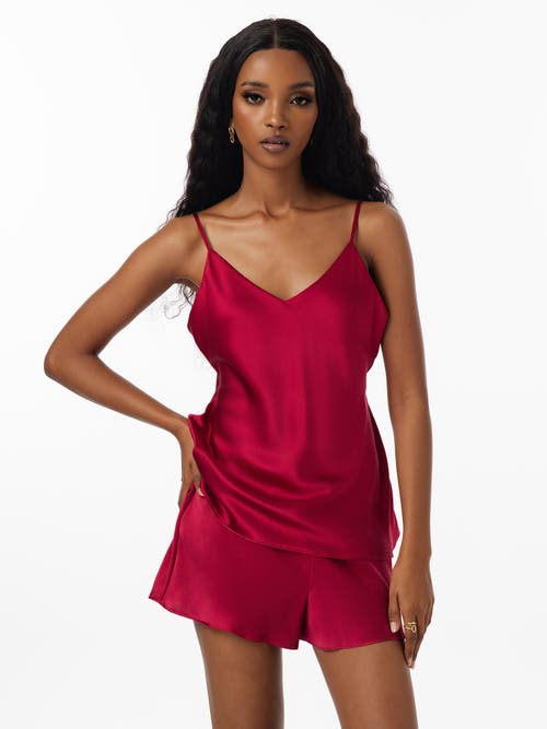 Silksilky Silk Spaghetti Strap Camisole Pajama Set