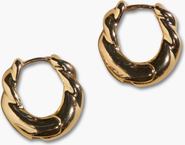 Nickel & Suede Wide Twist Hoop Earrings