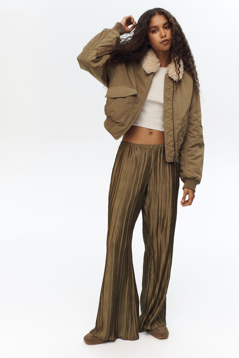 Crinkled Pants, Alternate, color, Khaki green