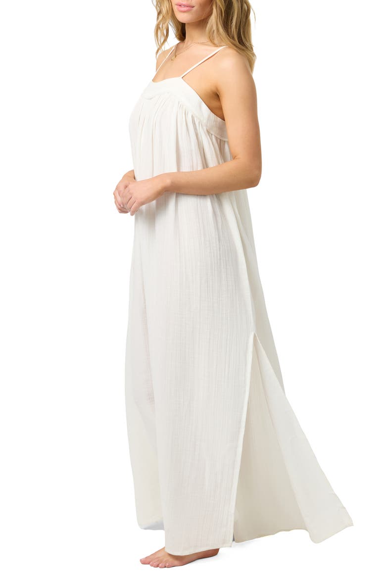 Sai Saltwater Solids Cover-Up Cotton Maxi Dress, Alternate, color, WHITE