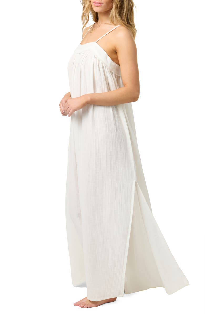 O'Neill Sai Saltwater Solids Cover-Up Cotton Maxi Dress, Alternate, color, White