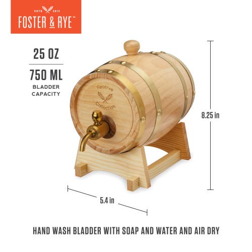 Foster & Rye Whiskey Barrel Drink Dispenser In Brown
