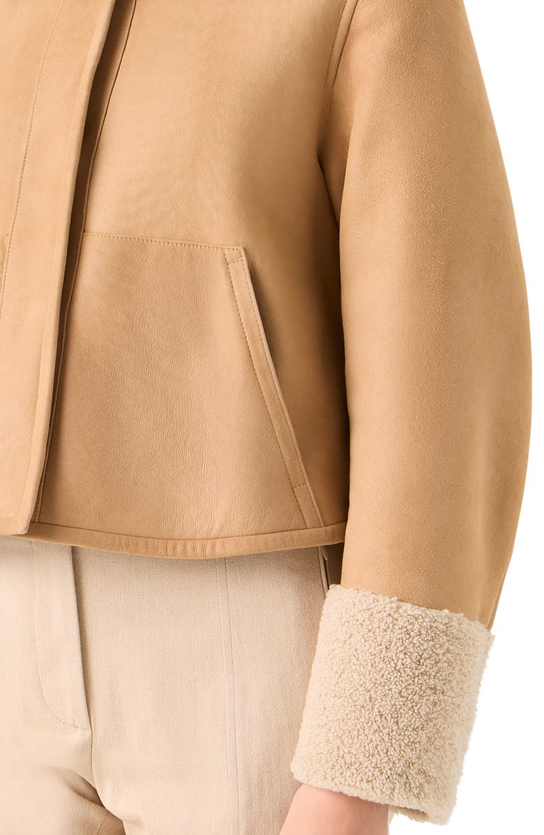 Akris Cady Reversible Genuine Shearling Jacket, Alternate, color, Beige