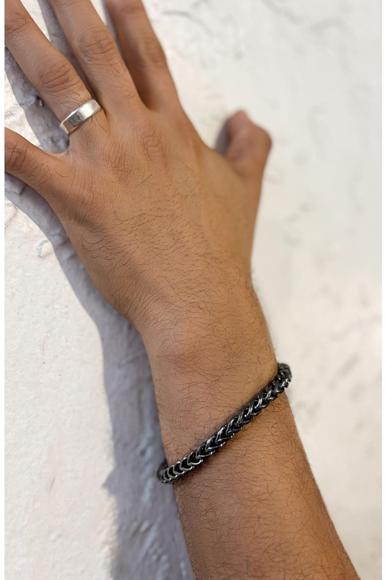 Men's Water Resistant Franco Chain Bracelet, Alternate, color, SILVER