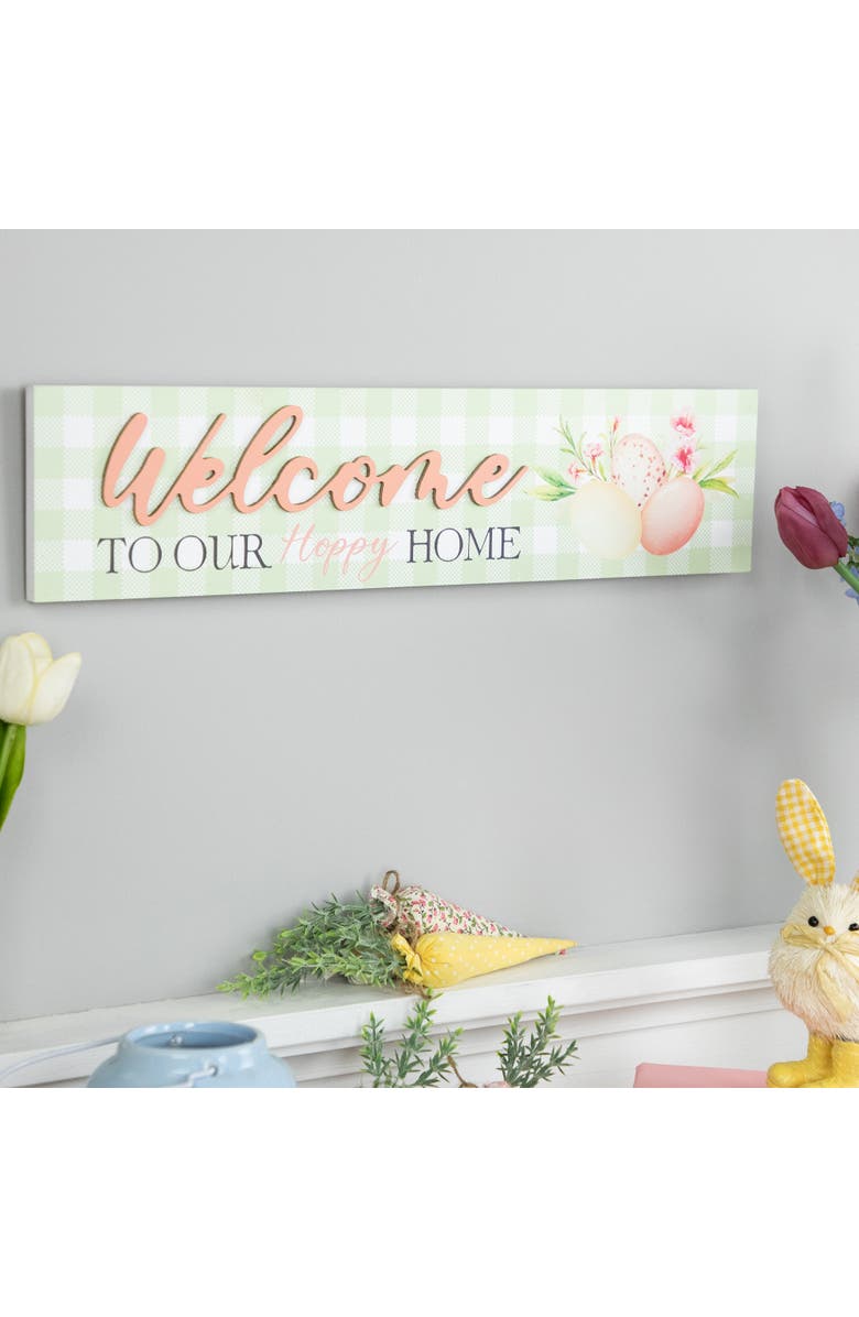 Northlight Welcome to Our Hoppy Home Easter Wall Sign - 19.75", Alternate, color, Green