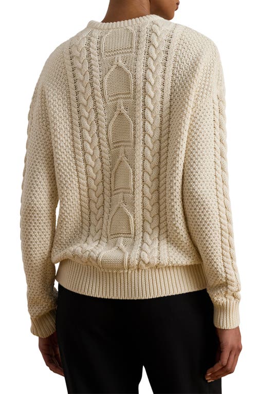 Ralph Lauren Lauren  Rexden Cable Stitch Sweater In Brown