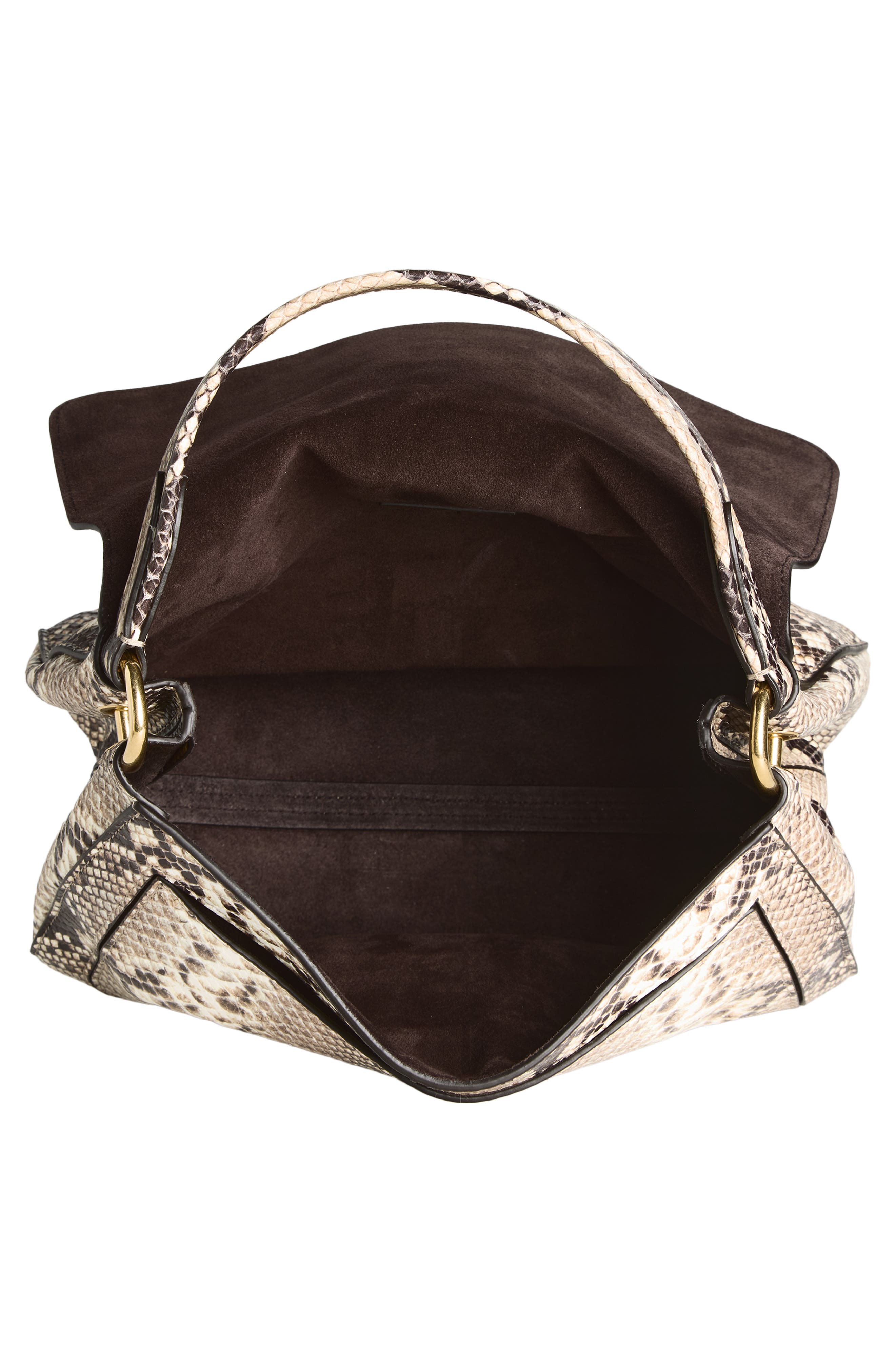 Burberry Small Rider Bag, Alternate, color, Natural/ Dk Brown