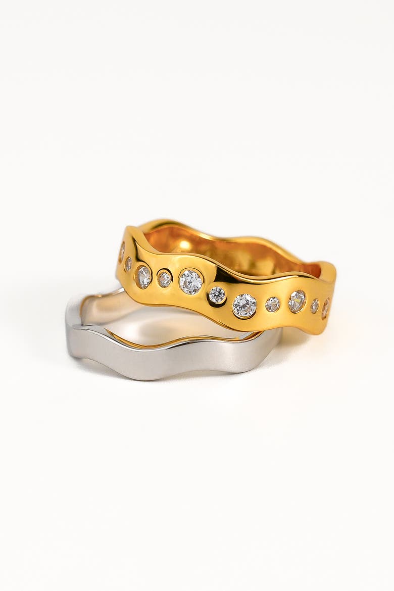 Wave Ring Set, Alternate, color, Two Tone