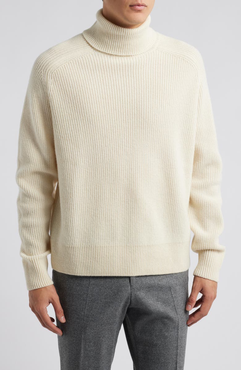 BOSS Evento Recycled Wool Turtleneck Sweater, Main, color, 
