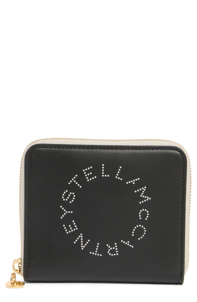 Stella McCartney Zip Around Logo Wallet, Main, color,
