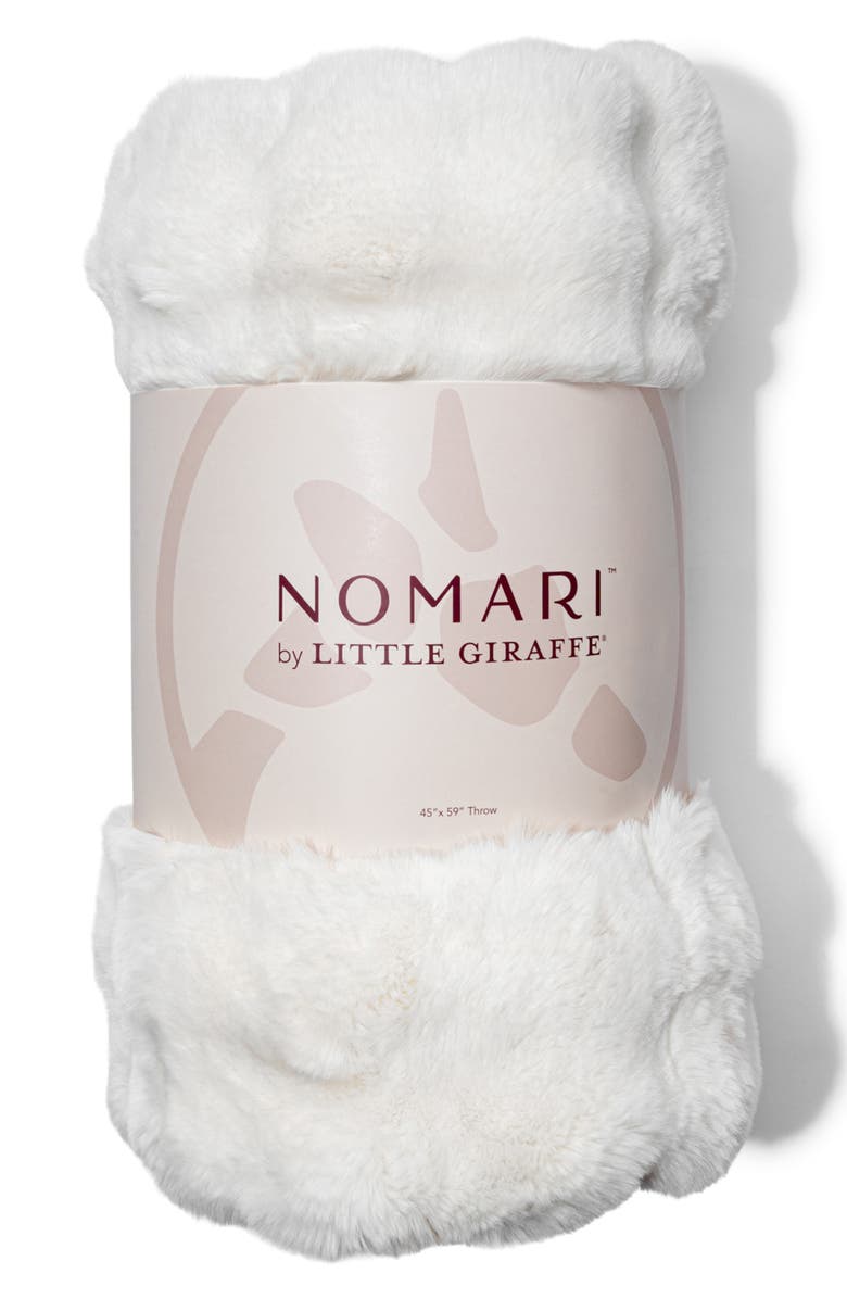 Little Giraffe Cloudscape Throw Blanket, Main, color, Wispy White