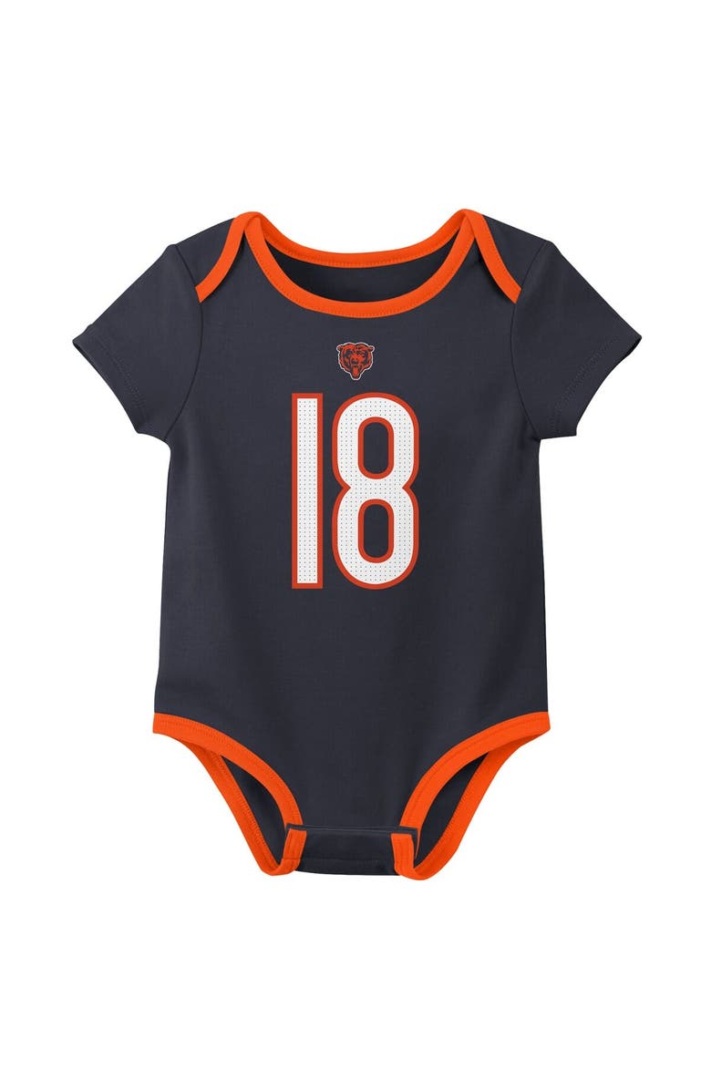 Nike Newborn & Infant Nike Caleb Williams Chicago Bears Name & Number 3-Pack Bodysuit Set, Alternate, color, Navy