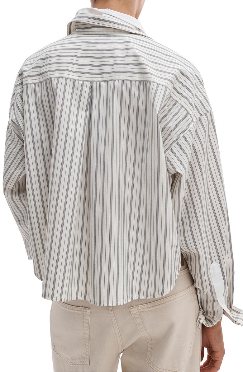 rag & bone Marin Stripe Cotton Button-Up Shirt, Alternate, color, Crmst