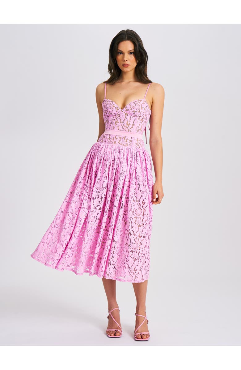 Miss Circle Lorena Lace Drop Waist Midi Sundress, Alternate, color,