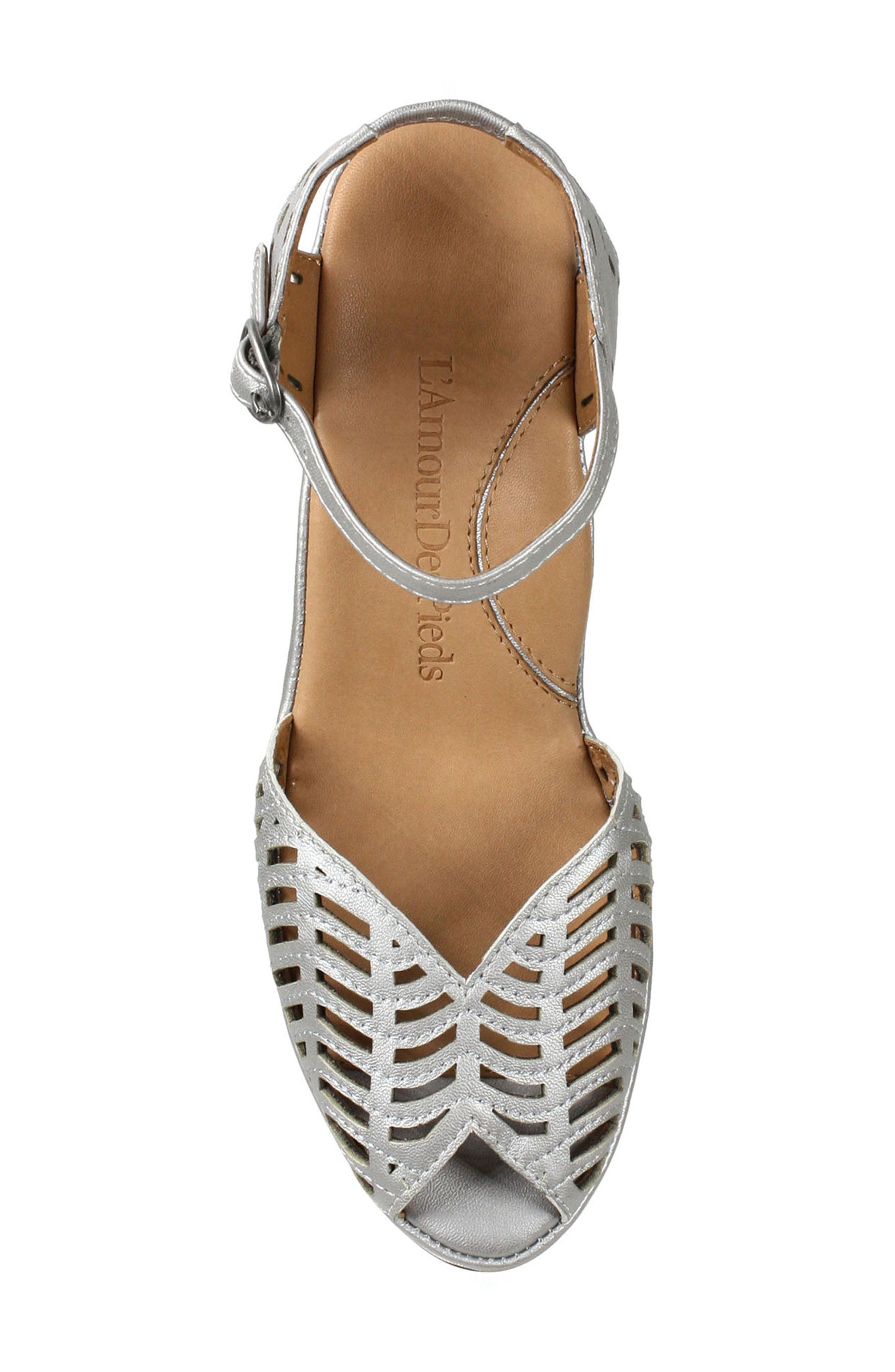 Oanez Wedge Sandal, Alternate, color, SILVER SHEEP NAPPA