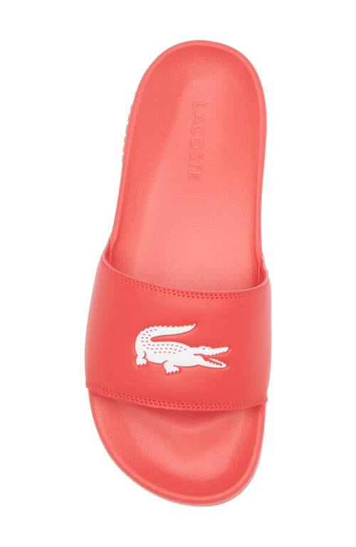 Lacoste Serve Slide Sandal In Red/white