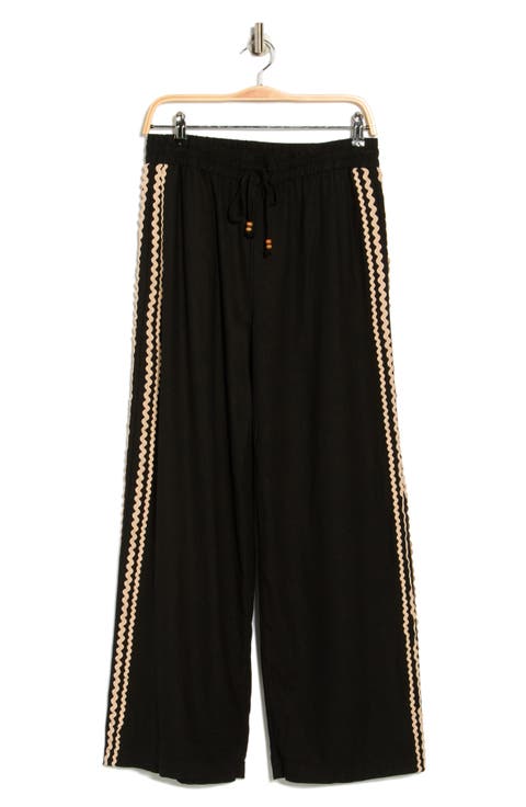 Rickrack Stripe Wide Leg Pants