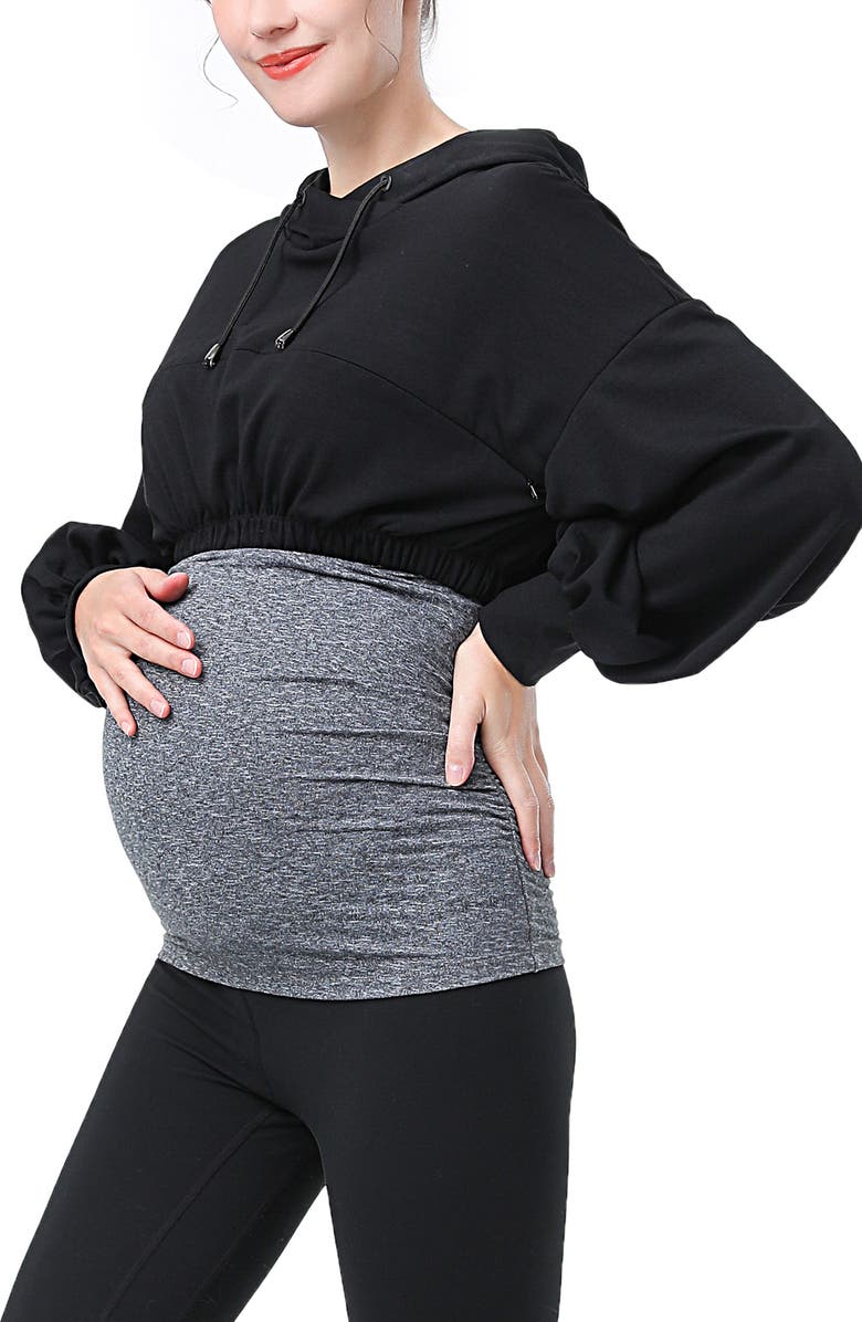 Kimi and Kai Aroa Active Maternity/Nursing Hoodie, Alternate, color, Black/ Gray