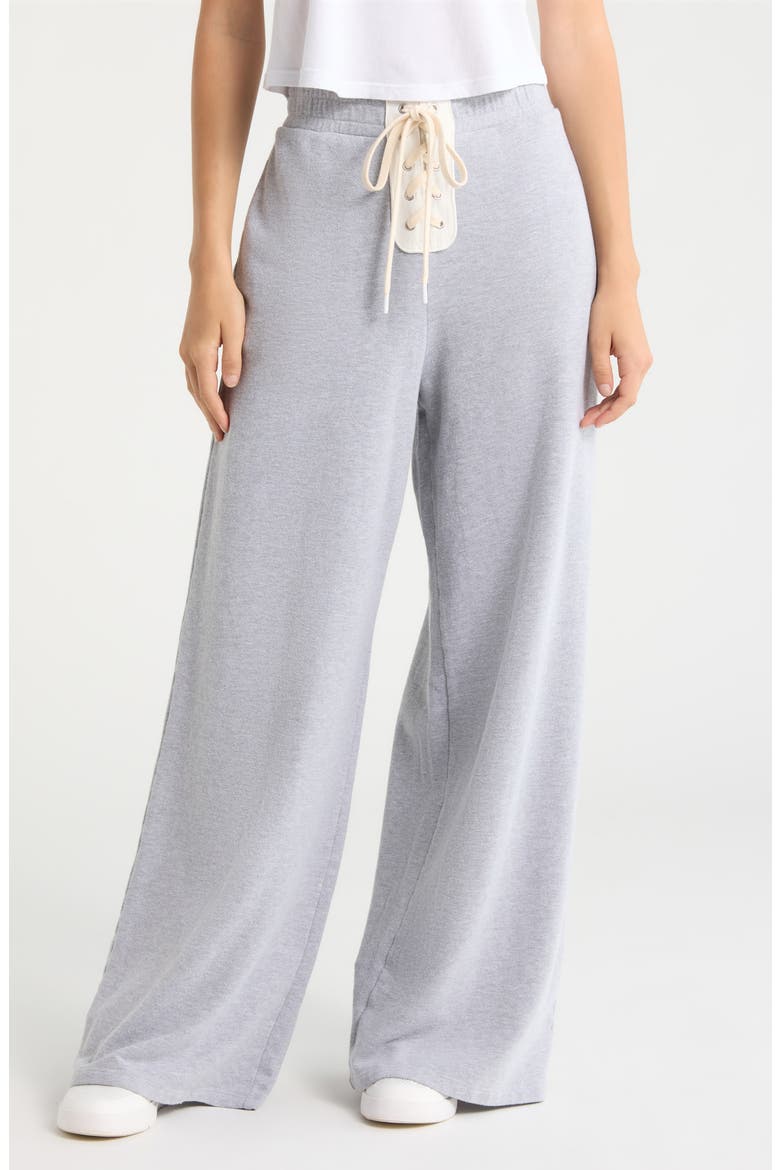 Football Wide Leg Sweatpants, Main, color, HEATHER GREY